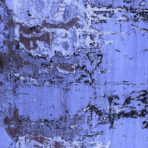 Ahgly Company Indoor Square Oriental Blue Industrial Area Rugs, 3' Square