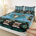 thumbnail image 3 of jejeloiu Boho Tribal Full Size Sheets,Bohemian Bull Skull Bed Sheets,Black Green Black Sheet Sets For Boys Teens,Microfiber Bedroom Decor,4-Piece, 3 of 7