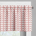 thumbnail image 3 of Ambesonne Modern Valance Pack of 2, Chevron Lines Borders, 54"X18", Dark Coral and White, 3 of 5