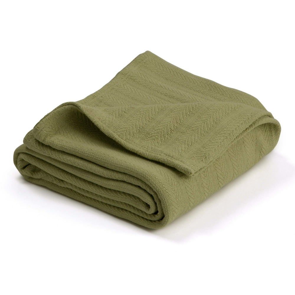 Vellux Chevron Textured Cotton Woven Blanket - Cozy, Warm, All-Seasons ...