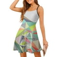 thumbnail image 5 of Graphic 199 Back Lacing Backless Dress Square Neck Dress Fashion Design Large Size Loose Dress Abstract Graphic Pattern, 5 of 5