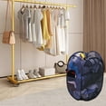 thumbnail image 4 of Aplter Pop Up Laundry Hamper Mesh Laundry Baskets with Side Pocket,Foldable Dirty Clothes Hamper for Cruise,Travel,College Dorms,(Black+Blue), 4 of 7