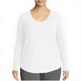 thumbnail image 2 of QATAINLAV Long Sleeve Shirts for Women Loose Plus Size U Neck Tunics Solid Color Casual Pullover Fall Oversized Tops, White, XXXL, 2 of 7