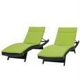 thumbnail image 1 of Noble House Salem Outdoor Grey Wicker Adjustable Lounge Green Cushion (Set of 2), 1 of 11