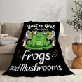 thumbnail image 3 of Frog Blanket Super Cozy Soft Frog Mushroom Throw Blanket Warm Plush Fluffy Just a Girl Who Loves Frogs Lightweight Fleece Flannel Gifts Blankets for Kids Adults 60"x50", 3 of 6