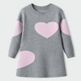 thumbnail image 2 of MEZZALL Girls Sweaters Long Sleeve For Stylish Kids Heart Pattern Knit Dress Girls For Daily Wear Casual Outings Cozy Sweater Dress For Ages 4 14 Cute Toddler Cartoon Clothing, 2 of 4