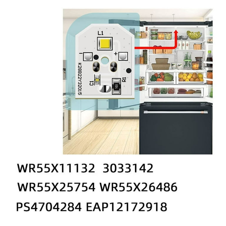 Refrigerator LED Light Bulb Replacement WR55X11132 WR55X25754 for GE  GFE26GGHBB GGHCWW Freezer Refrigerator Accessories 95AF