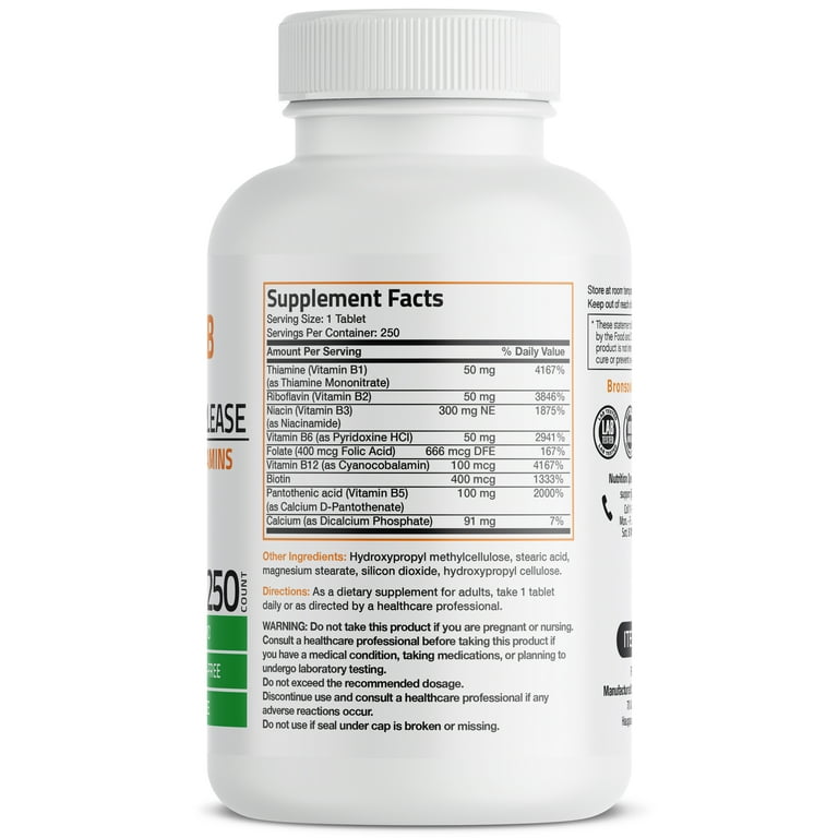 Bronson Super B Complex Vitamin B1, B2, B3, B6, B9, B12 Bronson Super B Complex Vitamin B1, B2, B3, B6, B9, B12