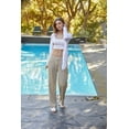 thumbnail image 5 of Cali1850 Women's Casual Relaxed Fit 29" Inseam Drawstring High Rise Smocked Linen Pants For Lounge And Beach Wear, 5 of 7