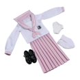 thumbnail image 1 of Traje de colegiala a escala 1:6, conjunto de manga larga para muñecas femeninas de 12 pulgadas rosa, 1 of 9