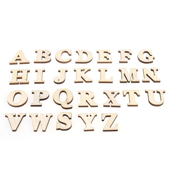 WHAMVOX Set of 26 Wooden Letter Prop Wood Craft Letter A-Z Self-paste Boxwood