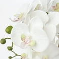 thumbnail image 4 of Artificial Flowers 15" White Orchid Flower Phalaenopsis Orchid in Silver Boat Shaped Vase Realistic Touch Faux Orchid Plant, 4 of 5