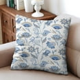 Farmhouse Style Pillow Covers Blue and Cream Floral Throw Pillow Case 2