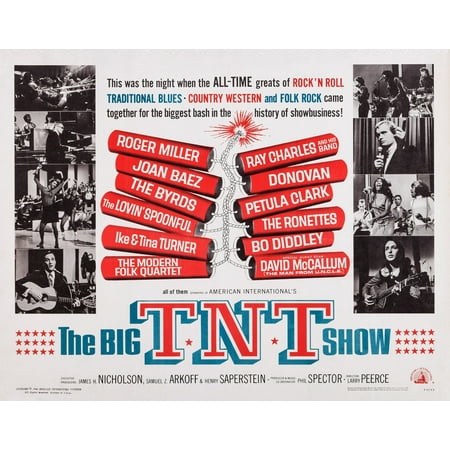 The Big TNT Show Us Lobbycard Left Second Inset Ray Charles Left Bottom Inset Roger Miller Right From Top The Lovin Spoonful David Mccallum Tina Turner Joan Baez 1966 Movie Poster