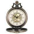 thumbnail image 2 of VIGOROSO Vintage Pocket Watch for Men Women Steampunk 3D Bone Quartz Fob Watches with Chain, 2 of 10