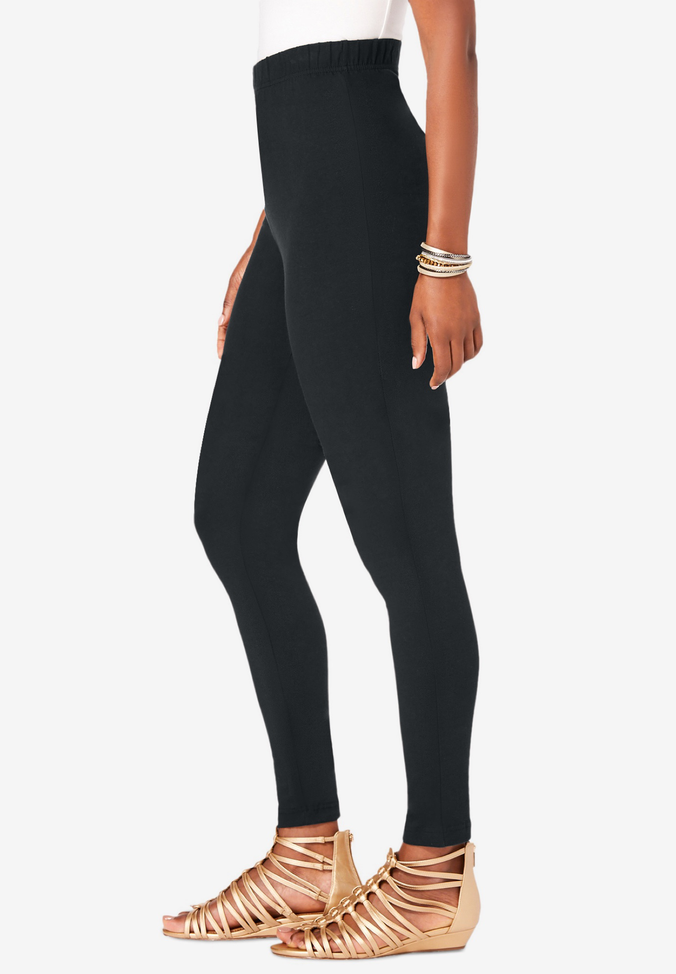 Roaman's Women's Plus Size Petite Ankle-Length Essential Stretch Legging Activewear Workout Yoga Pants - image 3 of 6