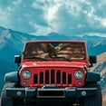 thumbnail image 3 of Garronmavis Windshield Sun Shade for 2007-2023 Wrangler Rubicon Sahara TJ JK JKU 2 & 4 Door-Blocks UV Rays Sun Visor Protector,USA Flag and Eagle Design Car Sun Shade Keep Your Vehicle Cool, 3 of 6