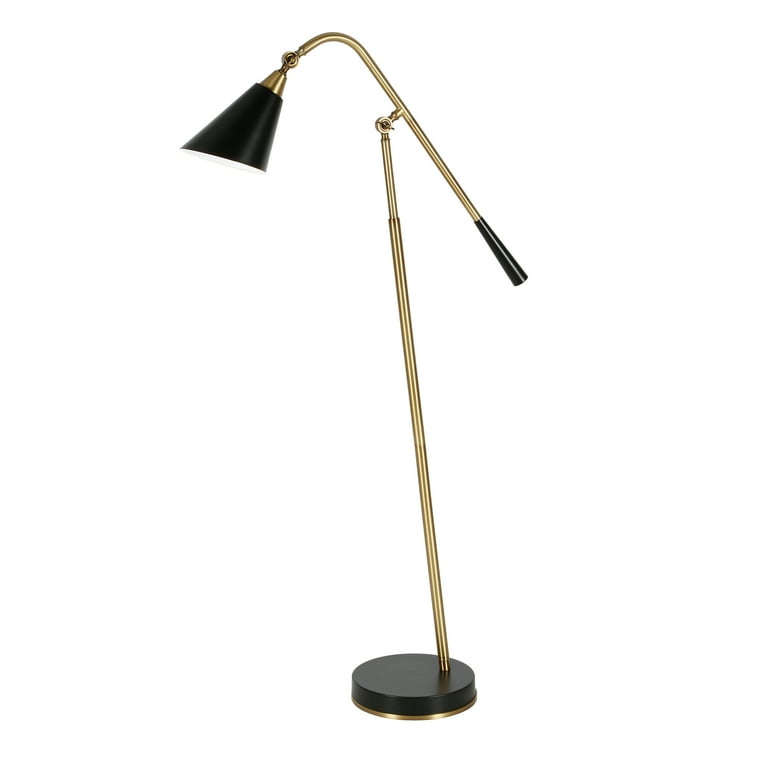 Evelyn&Zoe Mid-Century Modern Metal Two-Tone Floor Lamp