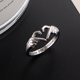 thumbnail image 3 of Anillos Claddagh de plata de ley 925 con forma de corazón para mujer, anillo Claddagh irlandés ajustable chapado en oro blanco/18 quilates/rosa, 3 of 4
