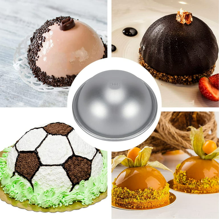 2pcs/set Football Cake Mold 3D Aluminium Soccer Cake Pudding Pan Baking  Pastry Mould Fondant Cake Decorating Tools 
