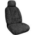 thumbnail image 1 of Eurow Easy-Install Plush Sheepskin Car Seat Cover for Summer & Winter Comfort and Protection, Gray, 1 of 6