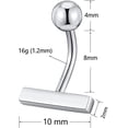 thumbnail image 2 of Surrme Small Belly Button Ring Belly Rings Surgical Steel Dainty Bar Navel Ring Simple Belly Rings Belly Button Piercing silver 1.2*10mm, 2 of 3