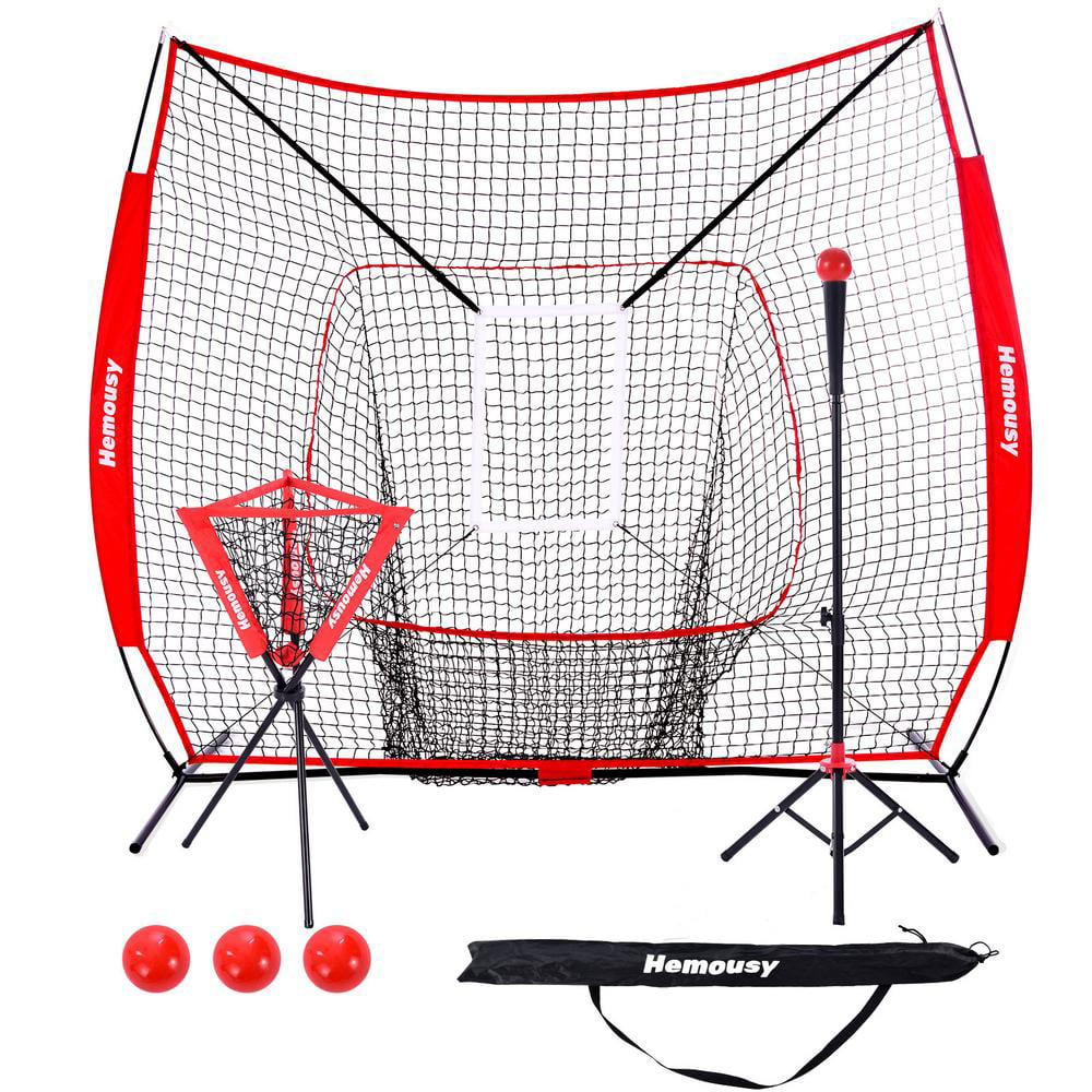 7x7Ft Baseball Softball Teeball Practice Batting Training Net Bow Frame W/Bag 