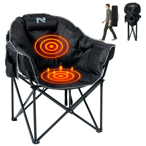 Docred Heated Camping Chair with Headrest Oversized Heated Chair Outdoor Sports