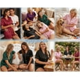 thumbnail image 6 of UVN Pajamas Sets for Women Short Sleeve Button Down Tops and Shorts 2 Piece Outfit Soft Satin Silk Pjs Sleepwear Loungewear, 6 of 8