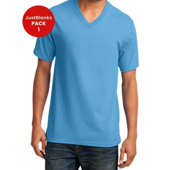 Just Blanks Port & Company PC54V Core Cotton V-Neck Tee