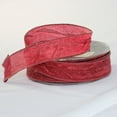 thumbnail image 2 of The Ribbon People Bordeaux Red Crinkled Satin Wired Craft Ribbon 1" x 54 Yards, 2 of 3