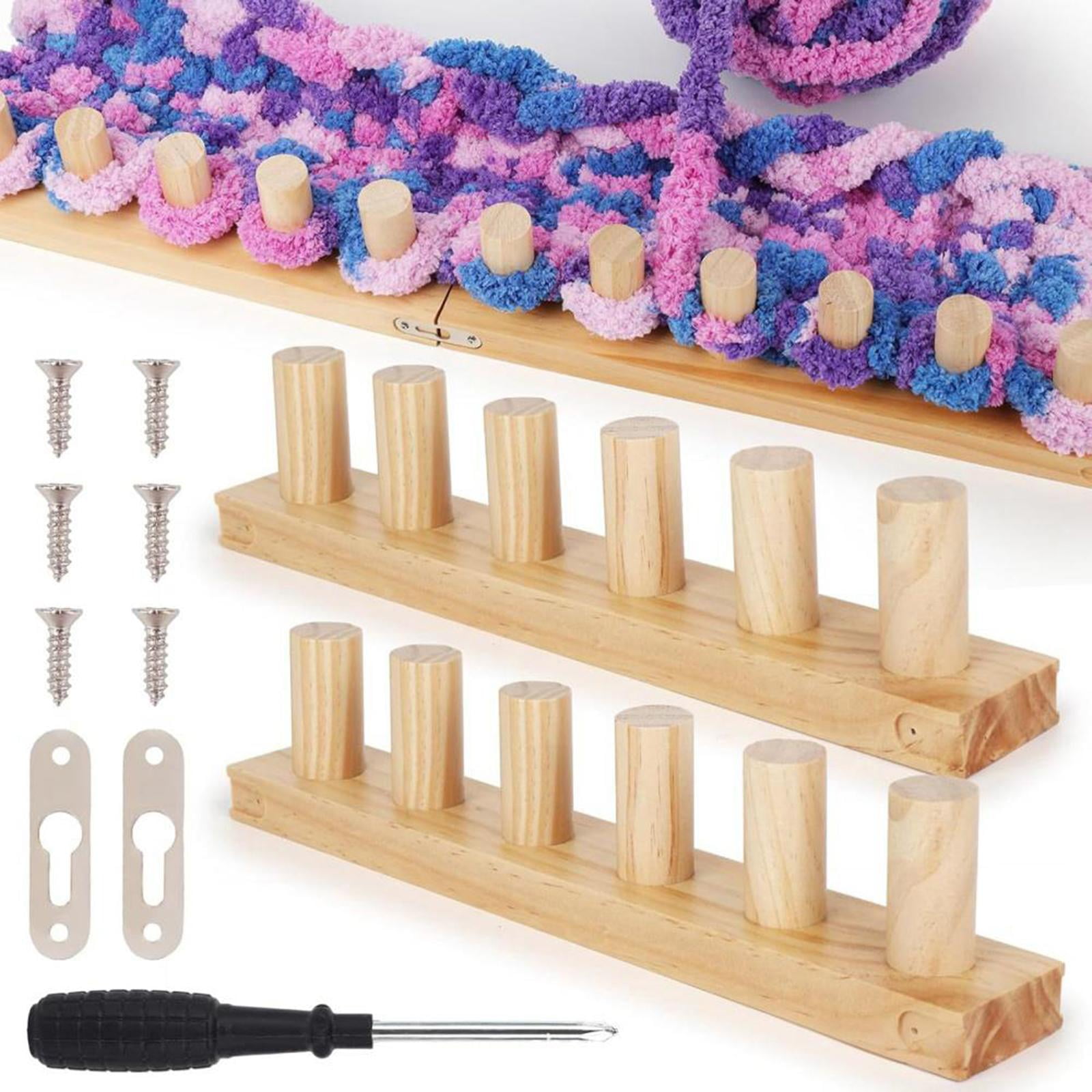 2 Pieces Knitting Loom Wooden Blanket Loom Handcraft Kit Lightweight Design for Beginner Friendly Home Decor Makers