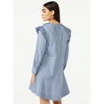 thumbnail image 3 of Free Assembly Women's Button Shoulder Mini Dress with Long Sleeves, 3 of 6