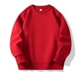 thumbnail image 2 of BOBOGOJP Sweatshirts for Kids Boys and Girls Pullover Solid Plush Black Sweatshirt Red for Size 6-7 Years, 2 of 3