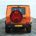 thumbnail image 7 of DouZhe Waterproof Spare Tire Cover, Red Monster Octopus Prints Adjustable Wheel Covers Fit for Jeep Trailer RV SUV Car, 17 inch, 7 of 7
