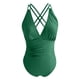 thumbnail image 5 of WILLBEST Trajes de Baño Trajes de Baño Para Mujer Trajes de Baño Fruncidos Monokini Con Cuello En V y Tiras, 5 of 6