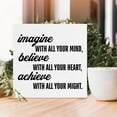 thumbnail image 4 of Zomyto 7"x7" Motivational Mindset Quotes Wooden Box Sign Imagine With All Your Mind Wood Sign Decor Wooden Block Sign, 4 of 7