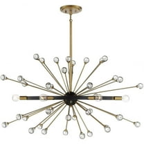 Mid Century Modern Six Light Chandelier in Como Black Gold Finish Bailey Street Home 159-Bel-4636131