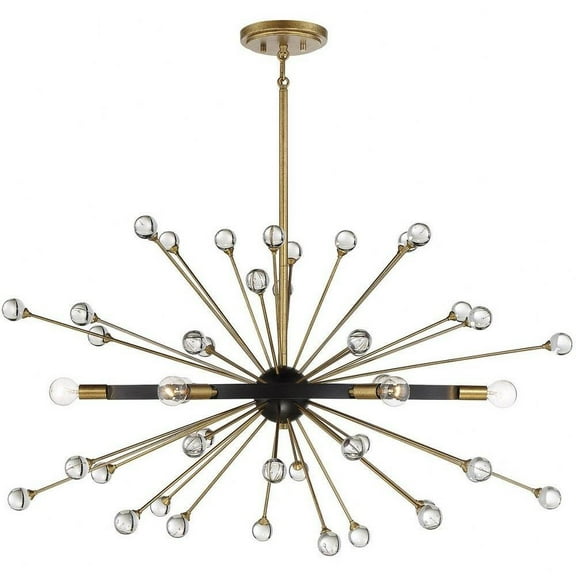 Mid Century Modern Six Light Chandelier in Como Black Gold Finish Bailey Street Home 159-Bel-4636131