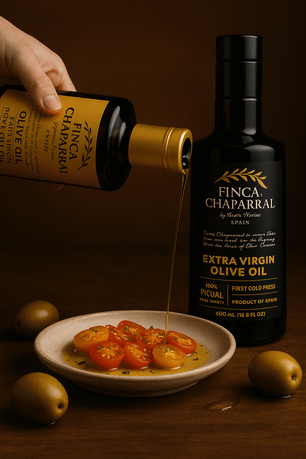 Finca Chaparral Arbequina Extra Virgin Olive Oil, Cold Pressed, 16.9 oz