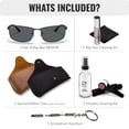 thumbnail image 2 of Ray-Ban RB3498 POLARIZED Rectangle Shaped Sunglasses for Men & Women - Includes Official Rayban Eyewear Kit - Ideal Formal & Casual Wear Sunglasses - Grey Lens, 2 of 7