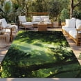 thumbnail image 2 of Green Forest Outdoor Rug for Patio/Deck/Porch, Non-Slip Large Area Rug 6 x 9 Ft, Nature Spring Scenic Woodland Indoor Outdoor Rugs Washable Area Rugs, Reversible Camping Rug Carpet Runner, 2 of 8