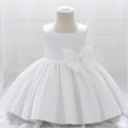 thumbnail image 3 of IDOPIP Flower Girls Bowknot Tutu Dress for Kids Baby Wedding Birthday Party Baptism Formal Dresses, 3 of 9