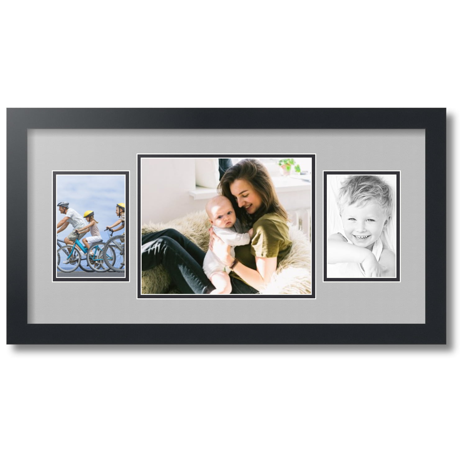 4x6 Opening ArtToFrames Matted 8x10 White Picture Frame with 2" Double Mat 