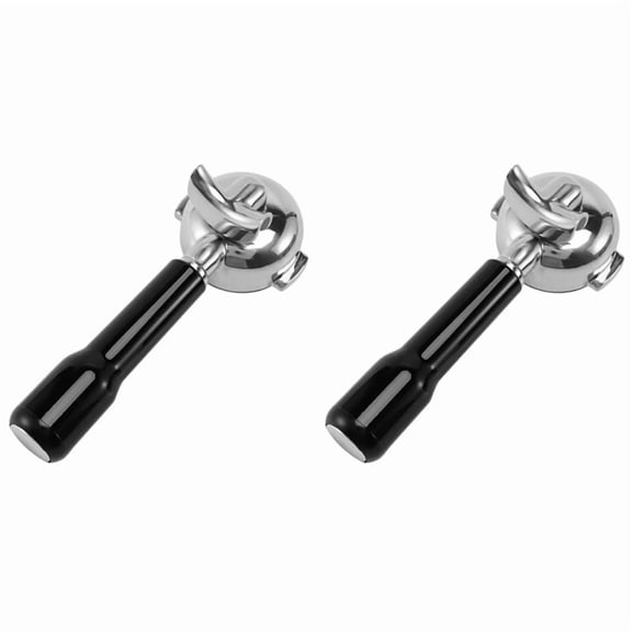 Expobar 58mm Bottomless Portafilter with Stainless Steel & ABS, Double Spout, 2-Pack for Semi-Automatic Espresso Machines