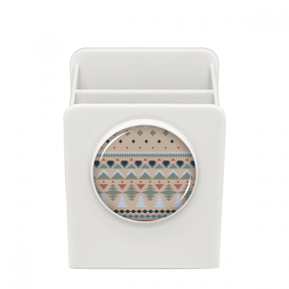 Blue Red Gray Rhombus Triangle Desk Pencil Holder Cup Pen Organizer