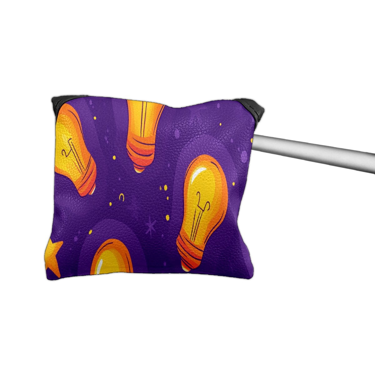Golf Mallet Putter Cover Premium Leather Waterproof Golf Putter Head Cover with Magnetic Closure Light Bulb Pattern