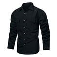 thumbnail image 6 of VgaVtl Black Long Sleeve Shirts for Men Fall Winter Collared Quick Drying Going Out Button Slim Mens Plus Size Shirts, 6 of 9