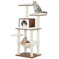 thumbnail image 1 of Feandrea WoodyWonders Cat Tree, Modern Cat Tower for Indoor Cats, 54.3-Inch Multi-Level Cat Condo, Ultra-Soft Plush, Scratching Posts, Hammock, Removable, Washable Cushio, 1 of 9
