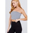 thumbnail image 2 of J. METHOD Women's Tube Top Strapless Crop Casual Basic Slim Fit Stretch Cropped T Shirts, 2 of 4